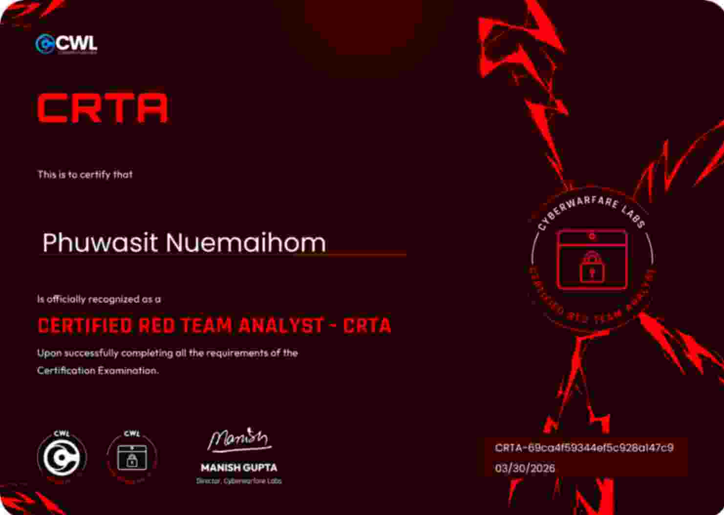 CRTA badge